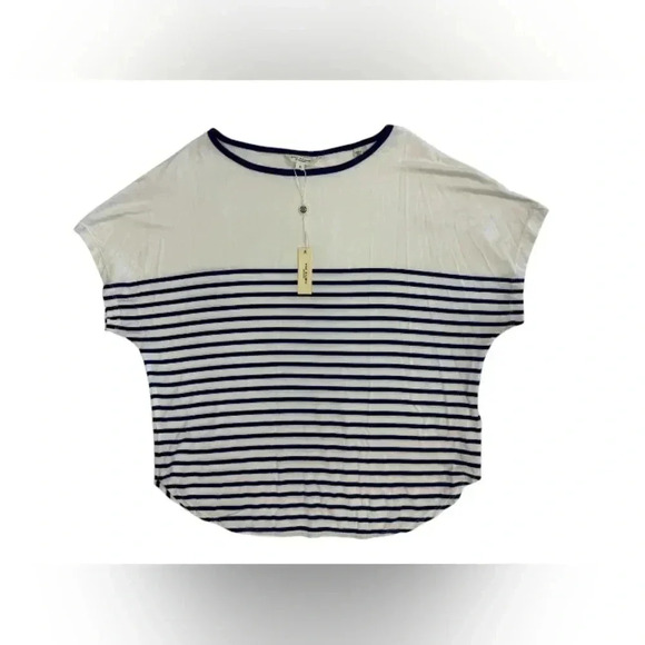 Max Studio NWT Shirt  Short Sleeve White/Blue Size Small - Picture 4 of 8